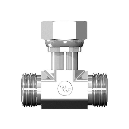 World Wide Fittings Male Flat Face O-Ring to Male Flat Face O-Ring to Female Flat Face O-Ring Swivel Branch Tee 4707X12X12X12